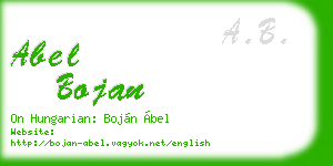 abel bojan business card